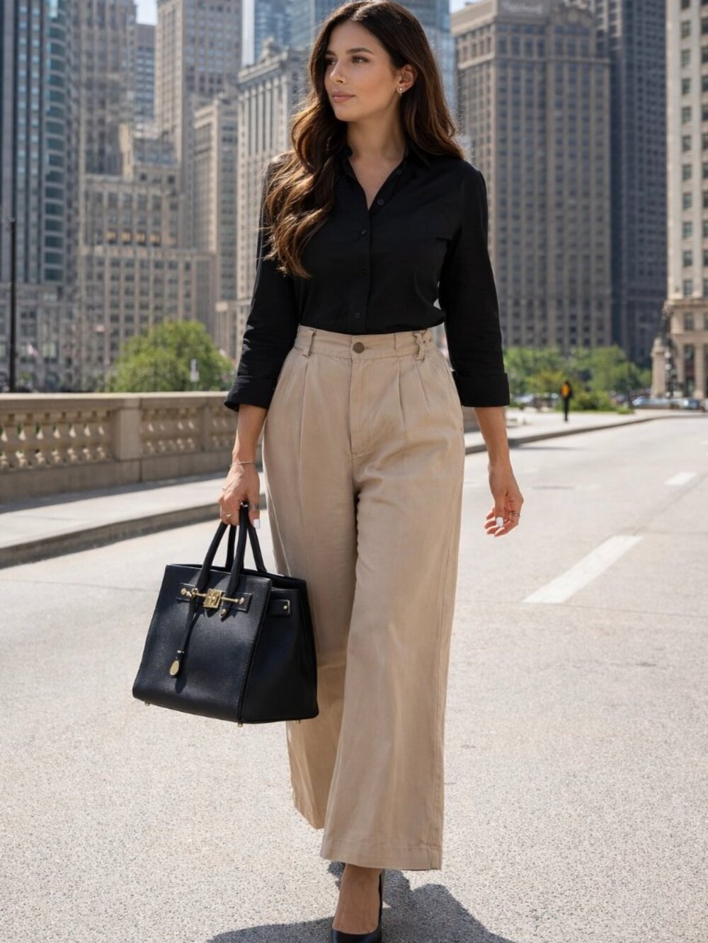 Madewell The Harlow Wide-Leg Pants Beige High Rise Pleated Trousers sz(10)